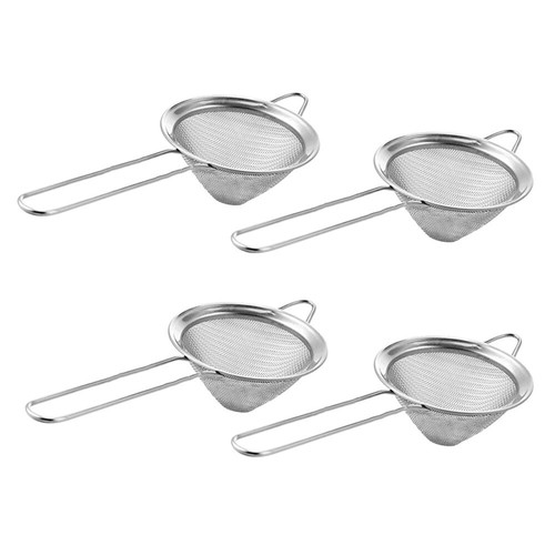 4PCS Cocktail Strainer Fine Mesh Sieve Food Strainers Conical Tea Strainer