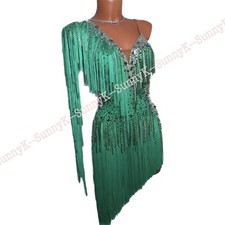 jz Handmade Women Samba Ballroom Swing Salsa Rumba Latin Dance Dress RHYTHM