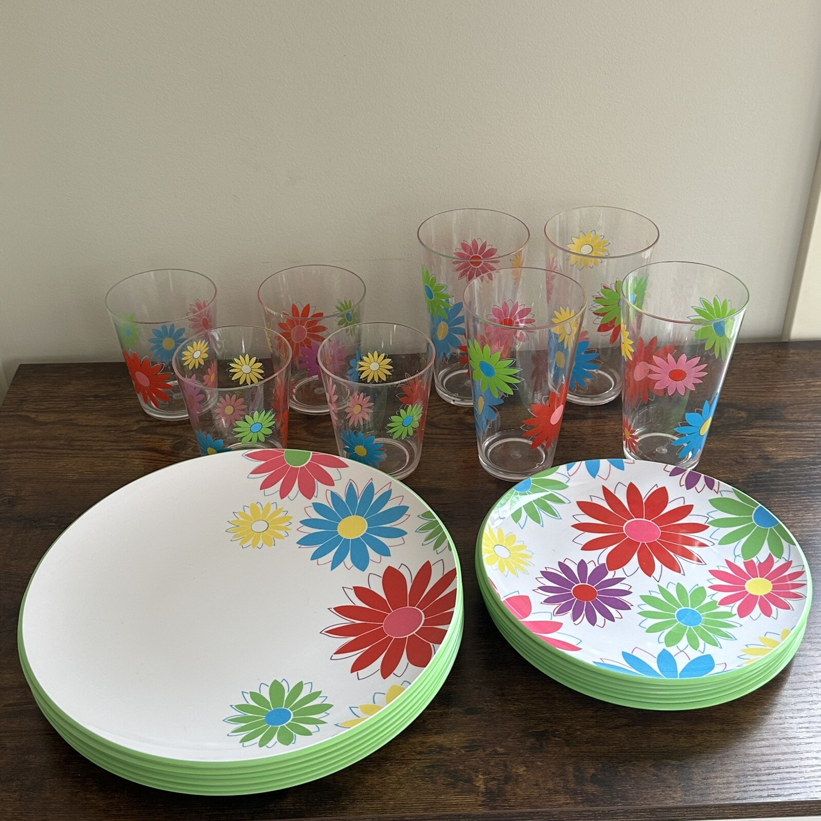 Cynthia Rowley 20 Piece floral melamine plates And Cups eBay