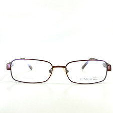 Timex Eyeglasses T258 Brown Rectangular Full Rim Frames 55[]17 140 mm