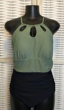 NWT Cupshe Womens One Piece Swimsuit Size XS Green Black