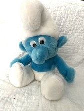 Vintage 1979 Plush SMURF Stuffed Animal Blue Toy Doll Peyo Wallace Berrie Co
