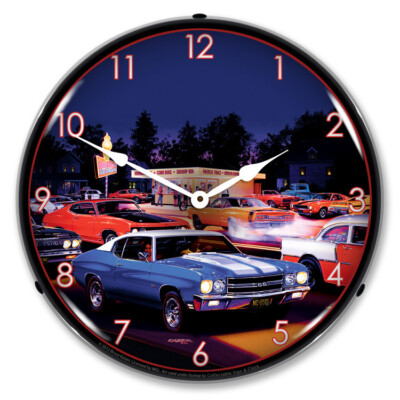 Fast Freds, Lighted Backlit LED Clock Free Shipping