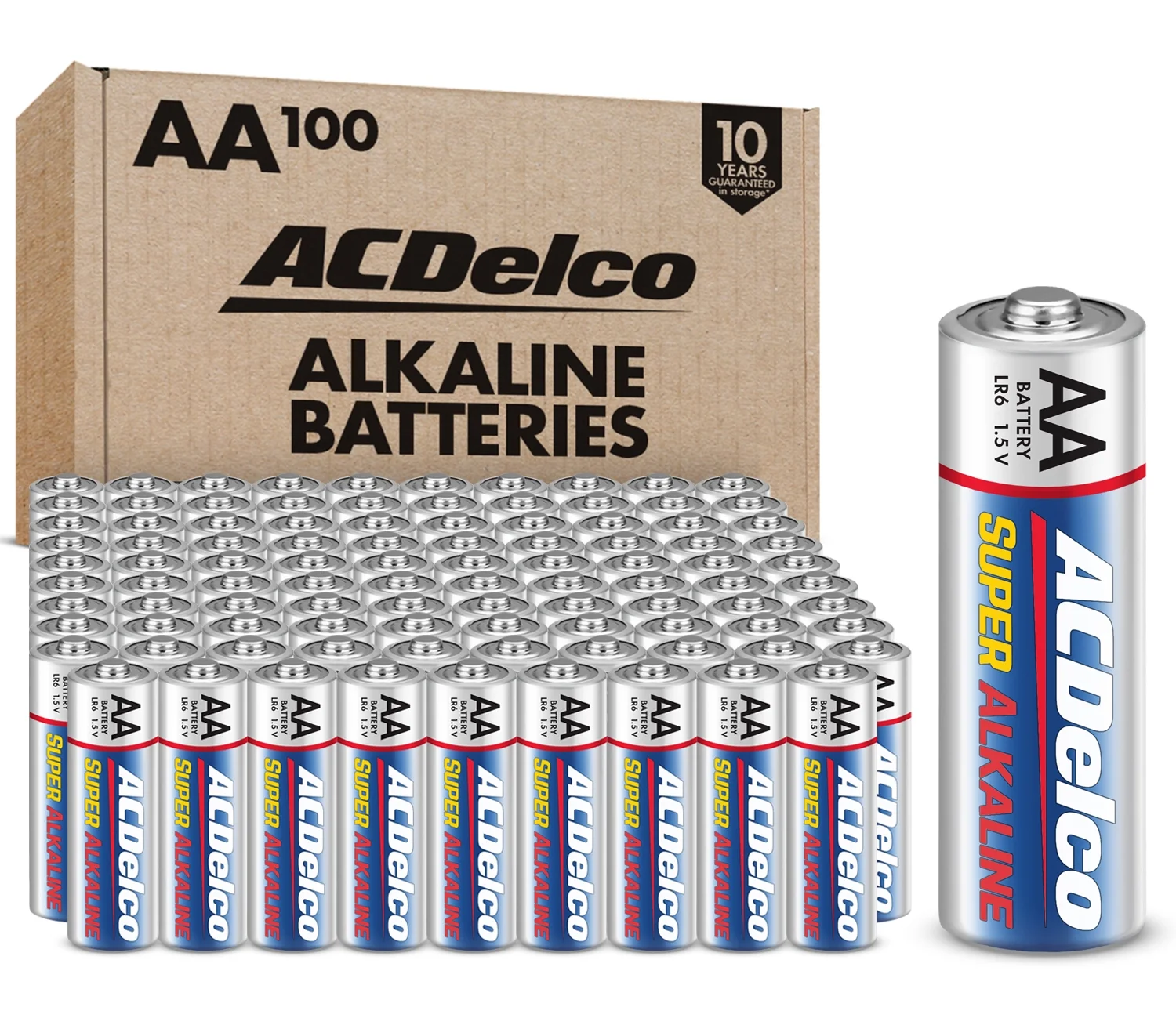 AA Batteries, Super Alkaline AA Battery, 1.5-Volt, 100-Count, AC060-image