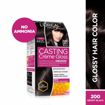 L'Oreal Paris Casting Creme Gloss Hair Color Ebony Black 200 87.5g+72ml -
