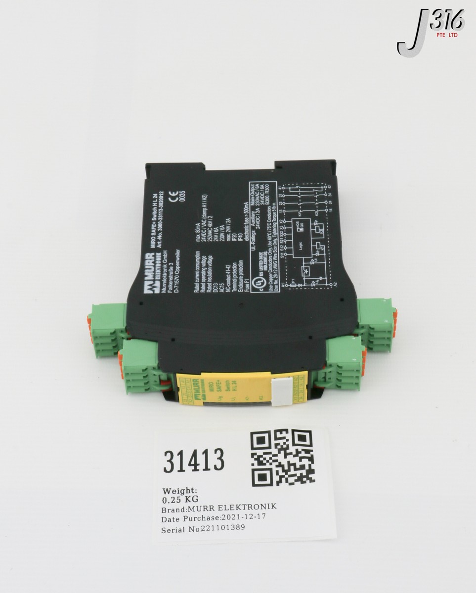 31413 MURR ELEKTRONIK SAFETY RELAY, 3000-33113-3020012 MIRO SAFE+