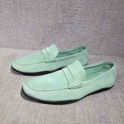 Harry's of London Men's Size 45.5 EU Green Suede Leather Vibram Penny Loafers