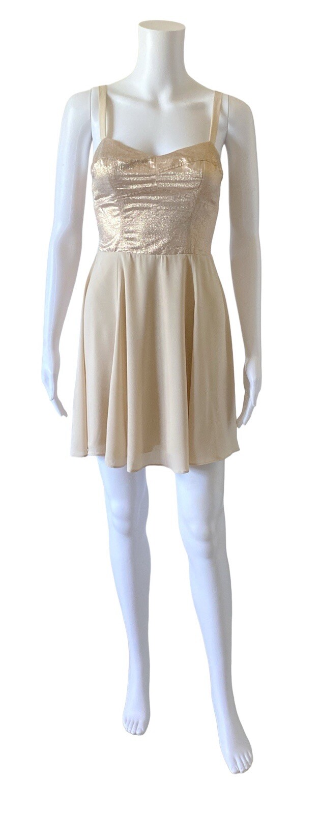 EXPRESS Womens Size Sleeveless Rose Gold Fit and Flare Skater