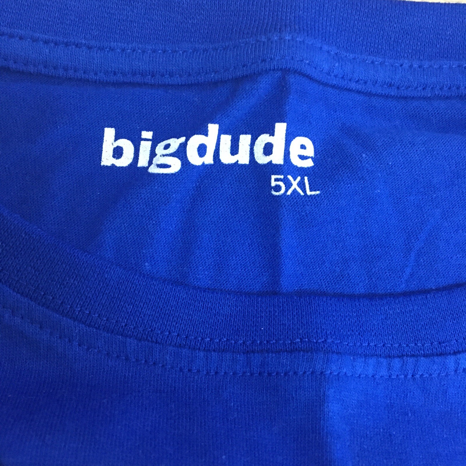 Big Dude Mens T Shirt Plain Cotton Short Sleeve. Royal Blue T Shirt 5XL