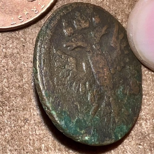 1735 POLUSHKA OLD RUSSIAN IMPERIAL COIN ORIGINAL. Quinn Anna. Not Cleaned - 第 3/3 張圖片