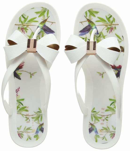 ted baker silver flip flops