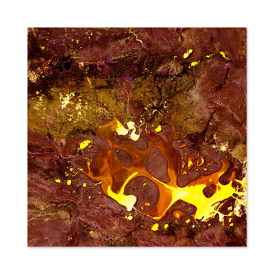 Abstrakte Lava Magma Farbe wirbelt Großer Leinwanddruck 61x61 cm