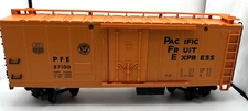 LIONEL 8-87100 PACIFIC FRUIT EXPRESS ORANGE BOX CAR G SCALE EXCELLENT NO BOX
