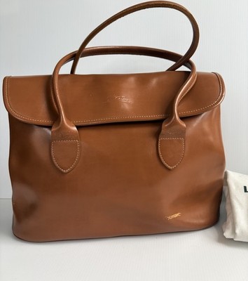 Vintage Longchamp  Flap Closure Tote/Shoulder Bag Caramel Leather