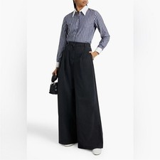 Nili Lotan black wide leg cotton Flavie pants 12
