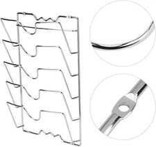 Wall Mounted Pot Lid Holder 5-Tier Kitchen Organizer Rack Storage Shelf
