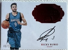 Ricky Rubio 2016-17 Flawless Autographs Ruby /15