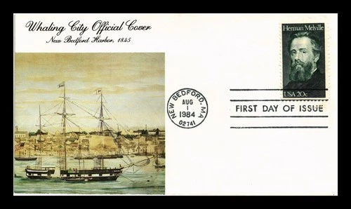 US COVER HERMAN MELVILLE LITERARY ARTS FDC WHALING CITY NEW BEDFORD HARBOR