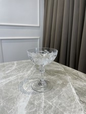 RCR Crystal Champagne Coupe Glass Etched Floral Bowl Vintage Italy