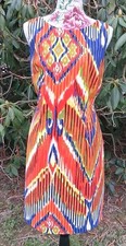 I.N. Studio Women 14 Orange Psychodelic Sheath Dress Office Siren Dopamine