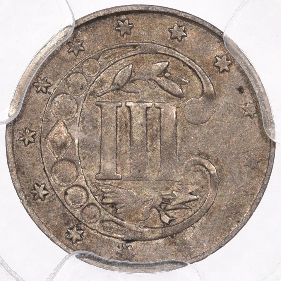 1860 3CS PCGS XF45 Three Cent Silver - Image 2 of 4