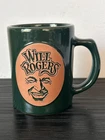 VTG Frankoma Pottery Will Rogers Green & Terracotta Coffee Mug USA Western Charm