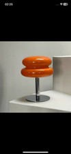 Lampe de table en verre macaron orange – Lampe de chevet moderne tricolore