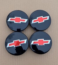 Set Of 4 Wheel Rim Center Hub Caps Black Red For Silverado 1500 Suburban Tahoe