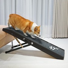 PETKARAY Dog Ramp for Bed, Stepless Adjustment Dog Ramp for Couch, Folding Wo...