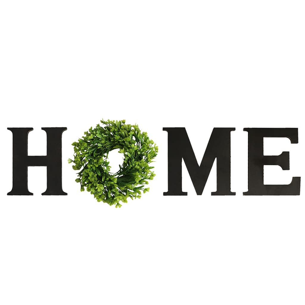 Alnicov Wooden Home Sign 11.8in Wall Hanging Wood Letters with Natural