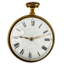 Antique 53mm 1867 Thomas Locke Roman Key Wind Verge Fusee Pocket Watch Britain