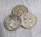 Benjamin Franklin Half Dollars Lot of three (3) 90% SILVER Coins **No Reserve**
