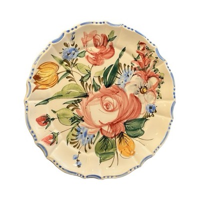 Italian Renaissance Revival 10.5  Platter Rose Majolica Excellent Used Condition
