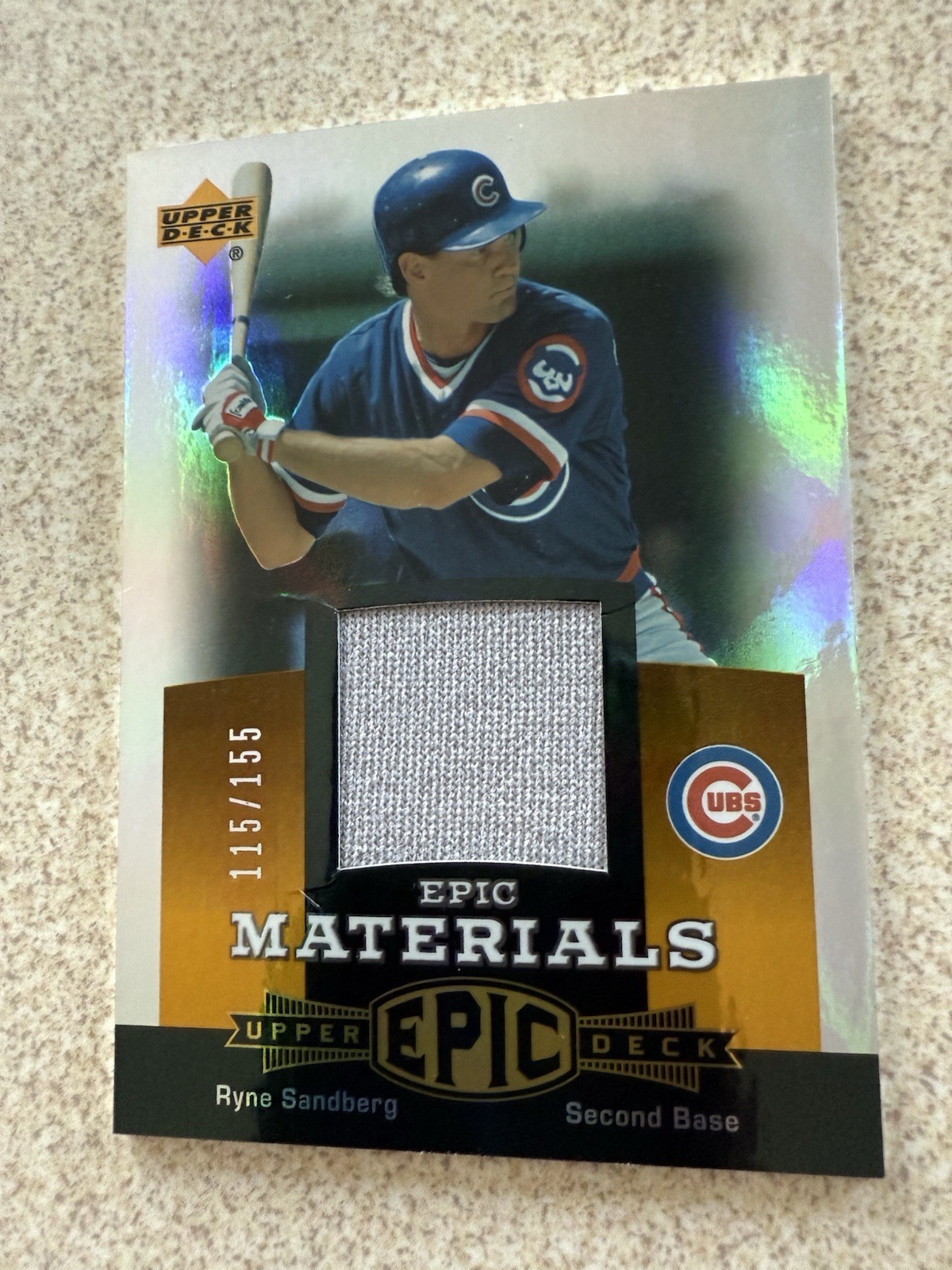 2006 Upper Deck Epic Materials Ryne Sandberg Road Gray Jersey Brown #115/155