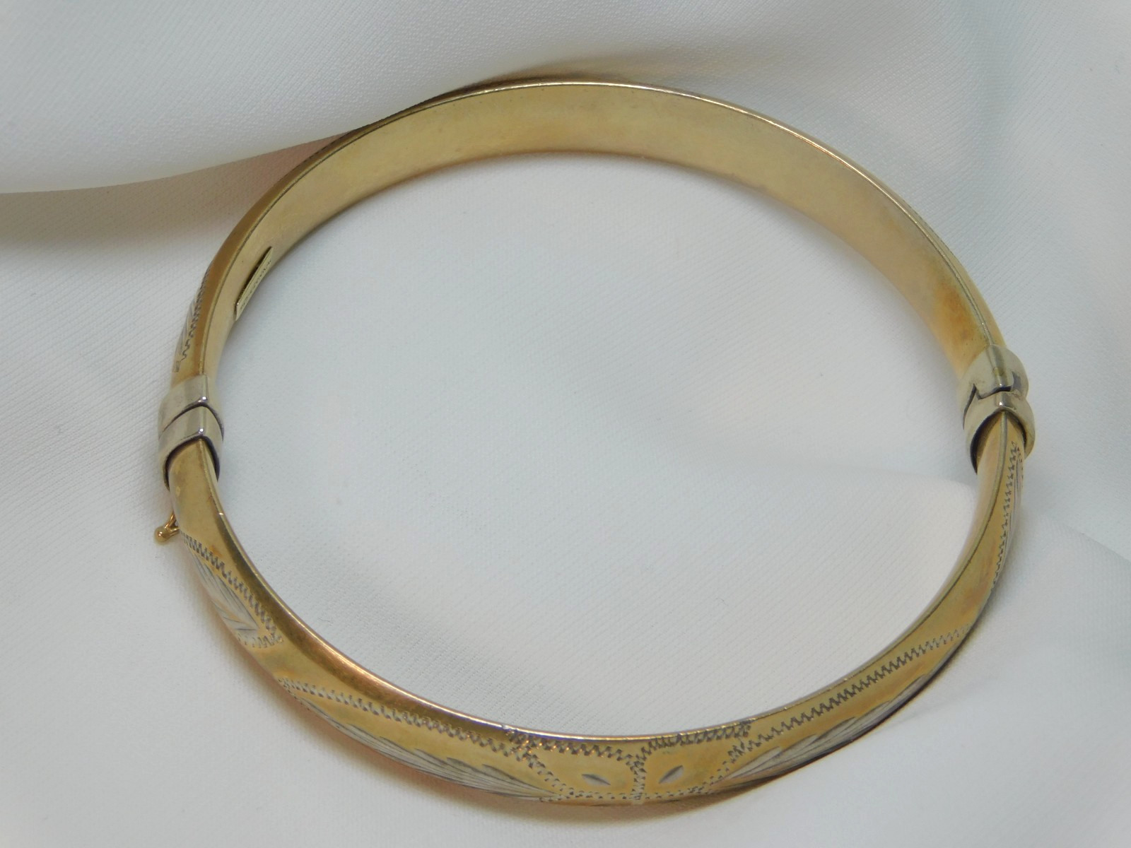 GOLD FILLED OVER SOLID STERLING SILVER ENGRAVED B… - image 2