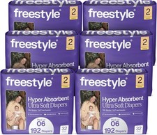 Freestyle BambooTek Diapers   Size 2 Hyper Absorbent  Size 2, White
