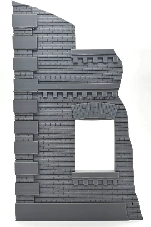 1:18 Diorama Segunda Guerra Mundial Bombardeado Campo de Batalla Edificio Gris Foto 3 de 4