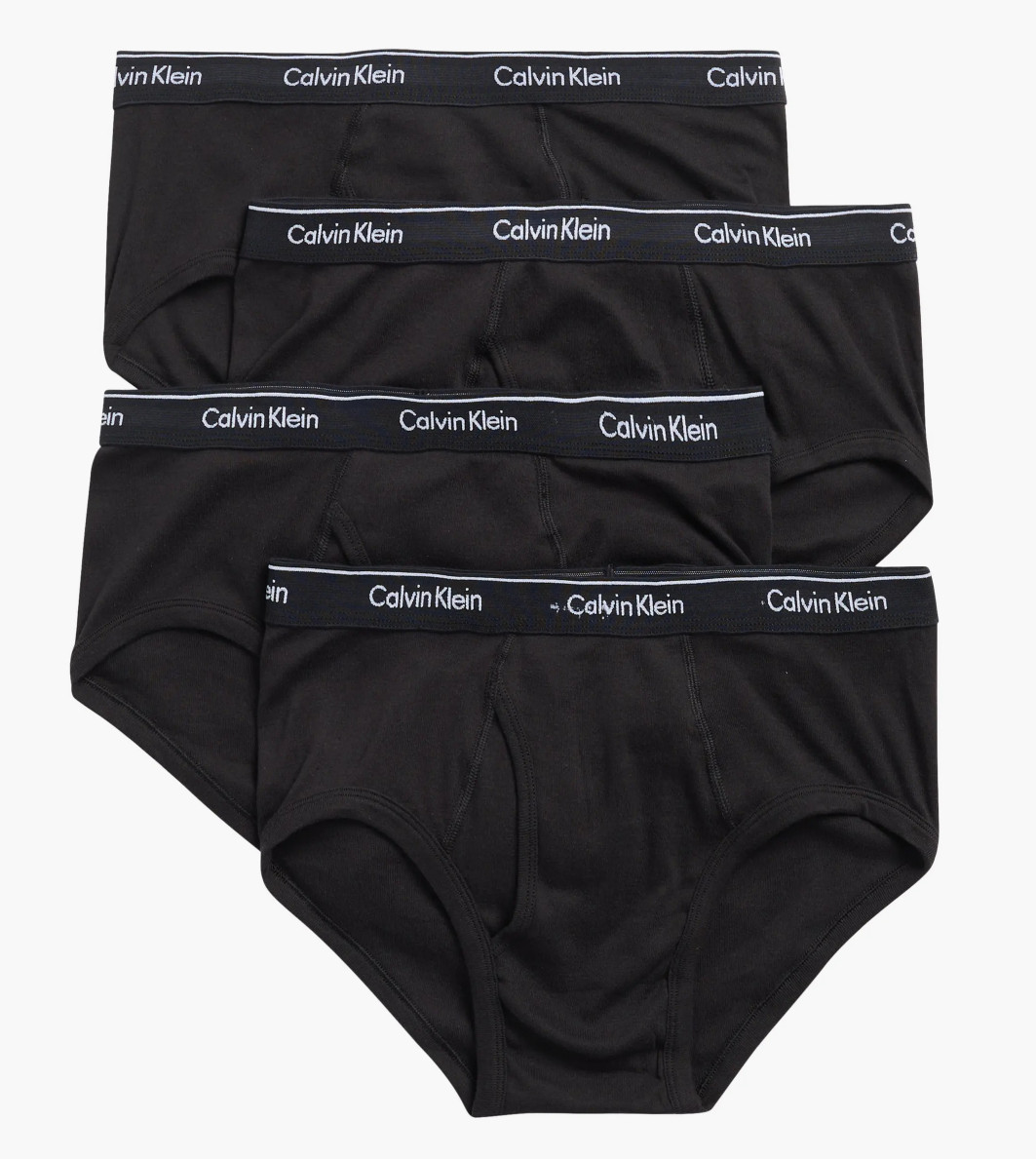 Calvin Klein Four Pack Classic Fit 100% Cotton 4 Men's Underwear Briefs Black