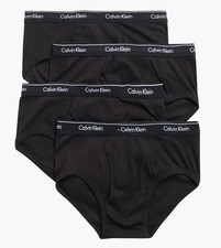 Calvin Klein Four Pack Classic Fit 100 Cotton 4 Men's Underwear Briefs Black