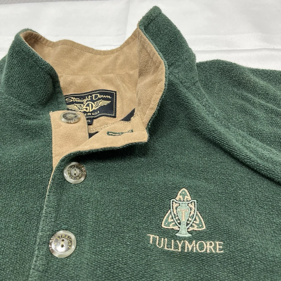 Chaqueta Pullover De Colección de Vellón Recto Para Hombres XL Verde Golf Hecha en EE. UU. -Logo GC Foto 2 de 4