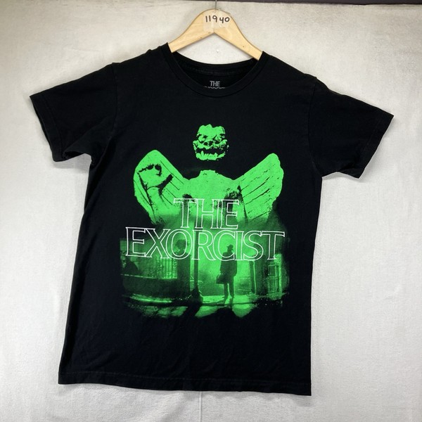 The Exorcist Movie Tee Sm Black Neon Green Graphic Classic Horror Goth Pazuzu