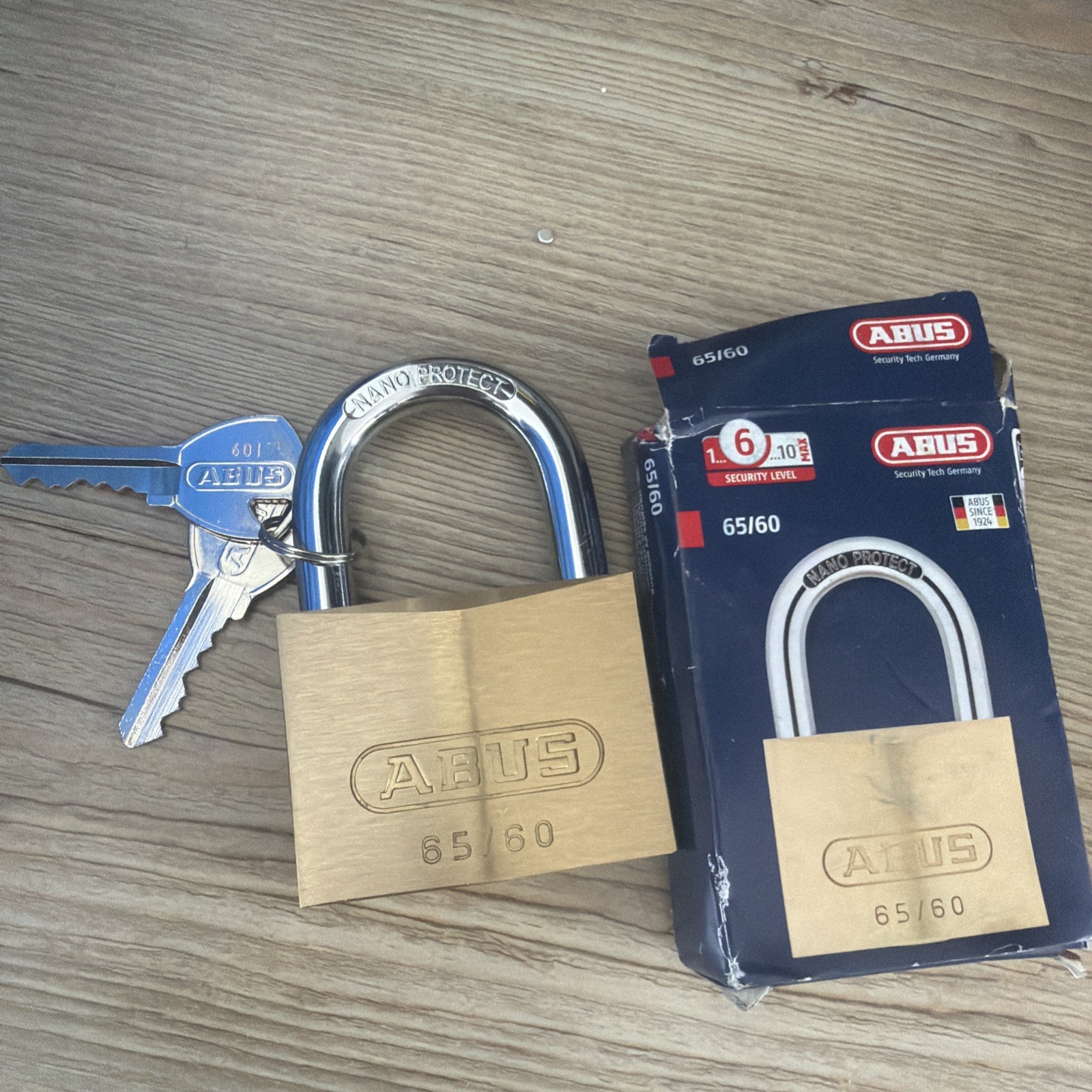 Abus 65/60 Brass Padlock Lock Security Level 6 Key Alike Keyed