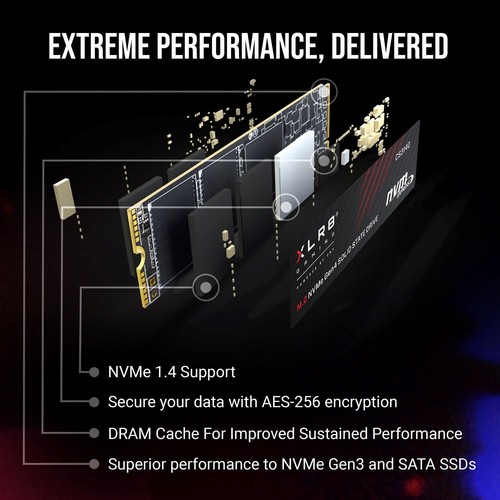 PNY 1TB SSD 7500MBs XLR8 CS3140 PCIe4.0 NVMe M.2 2280 Internal Solid State Drive - Picture 4 of 6