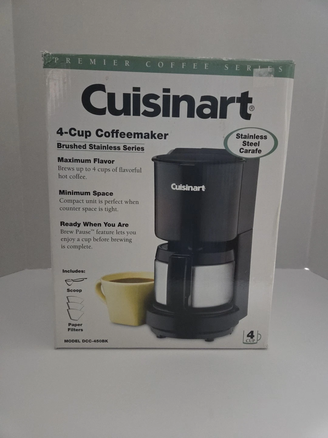 Cuisinart DCC-450BK 4-Cup Coffee Maker with Stainless-Steel Carafe - Black
Opens in a new window or