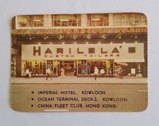 Vintage  Hong Kong Imperial Hotel ( HARILELA'S  CUSTOM TAILORS ) business card