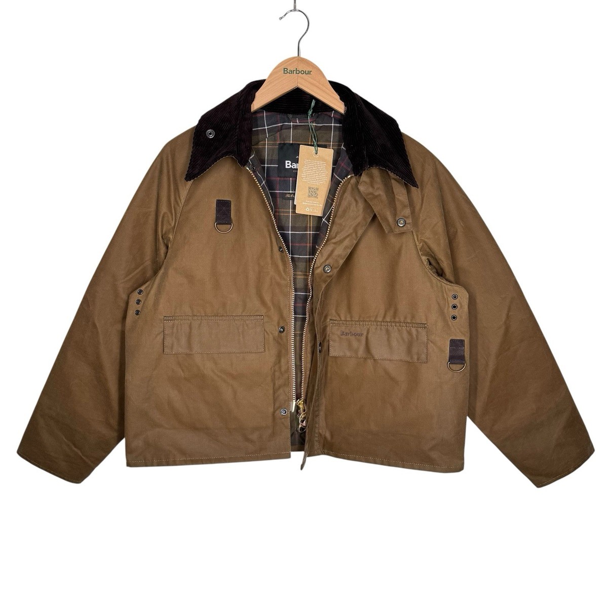 yoused × バブアー spey Fishing Jacket Barbour Spey Wax Jacket Beech Brown Medium Slim Cropped Wading
