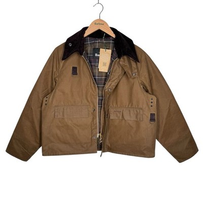 Barbour Spey Wax Jacket Beech Brown Medium Slim Cropped Wading