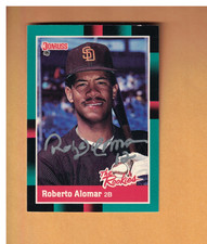 Roberto Alomar AUTOGRAPHED 1988 DONRUSS THE ROOKIES BASEBALL CARD SIGNED PADRES
