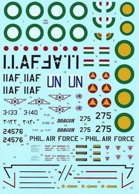 Hi-Decal Line HDL 48-034 F-86F Sabre 1/48 scale decals
