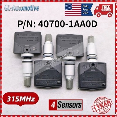 Set of 4PCS TPMS Tire Pressure Sensor For Nissan Altima Armada Cube 40700-1AA0D
